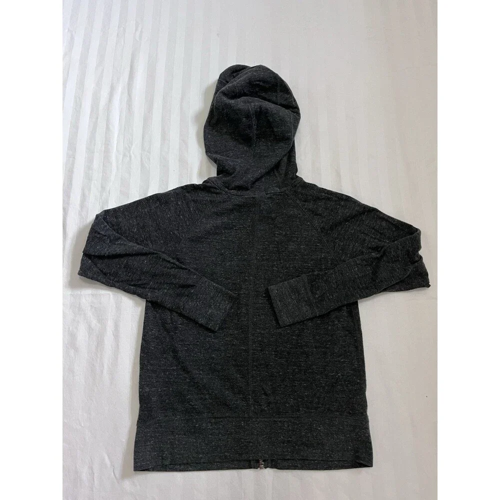 Nike Gym Vintage Hoodie Full Zip Charcoal Black Heathered Jacket Women's Large L